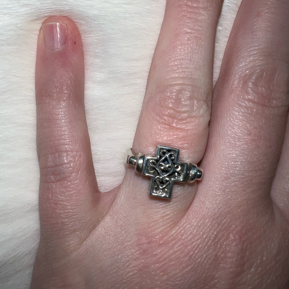 Reversible sterling/lapis cross ring - Picture 2 of 7